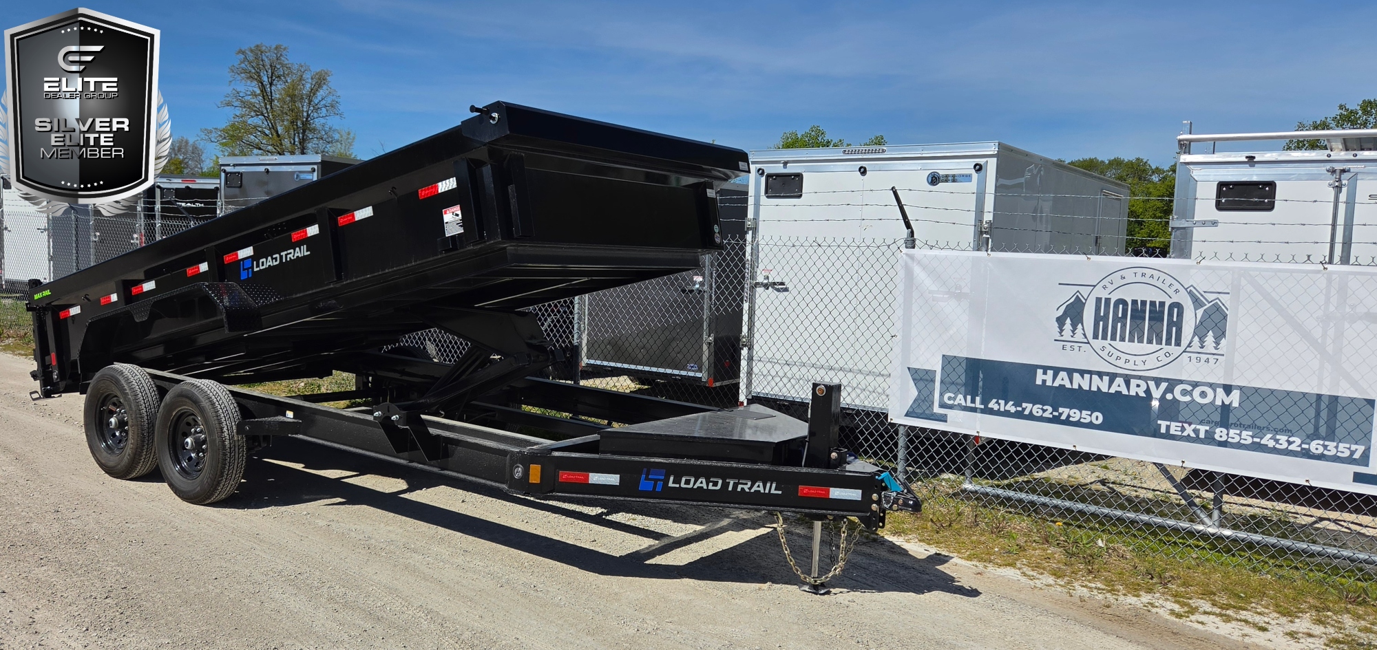 Load Trail 83 X 16 Tandem Axle 14,000 Lb Dump Trailer with Scissor Lift  & Hydraulic Jack - 7 Gauge Floor